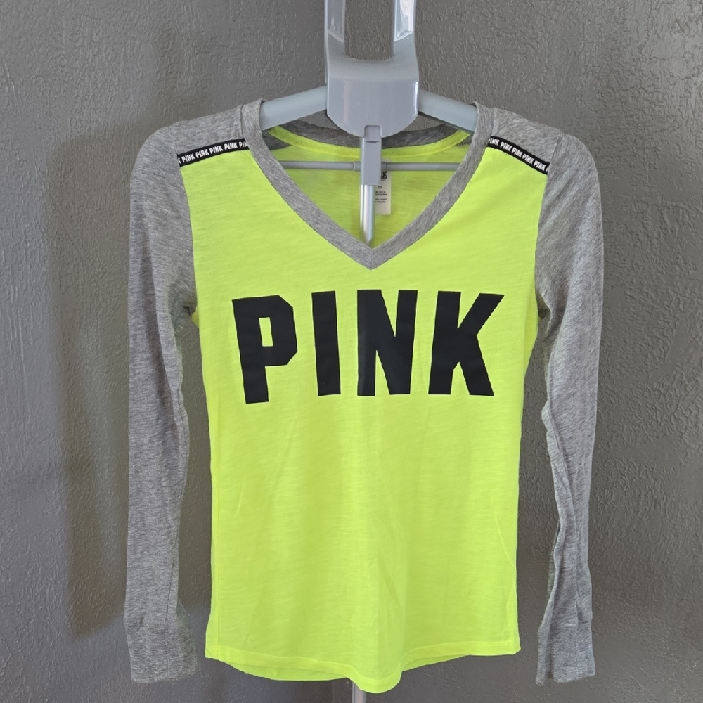 ^PINK Victoria's Secret Neon Yellow Top